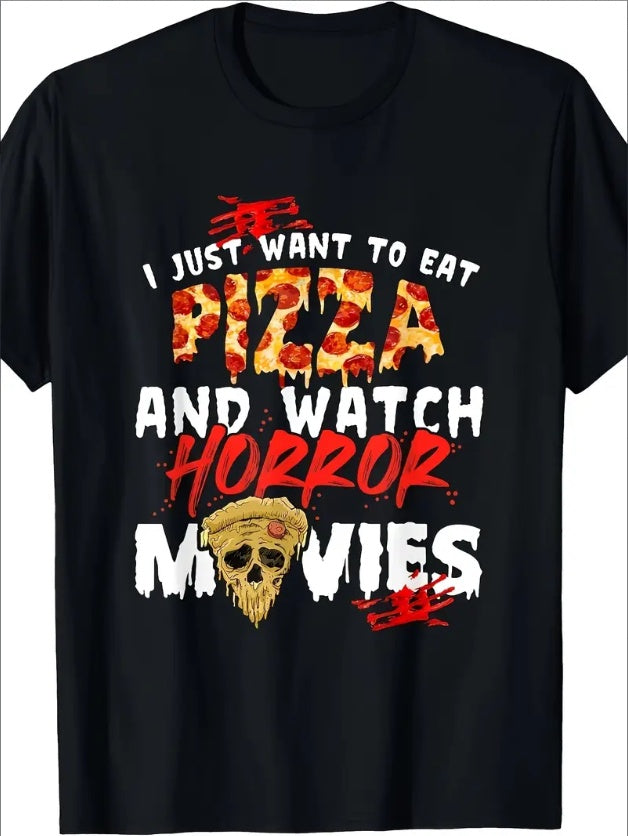 “I Just Want To Eat Pizza” Unisex Graphic T-Shirt – Casual Short Sleeve Round Neck Tee