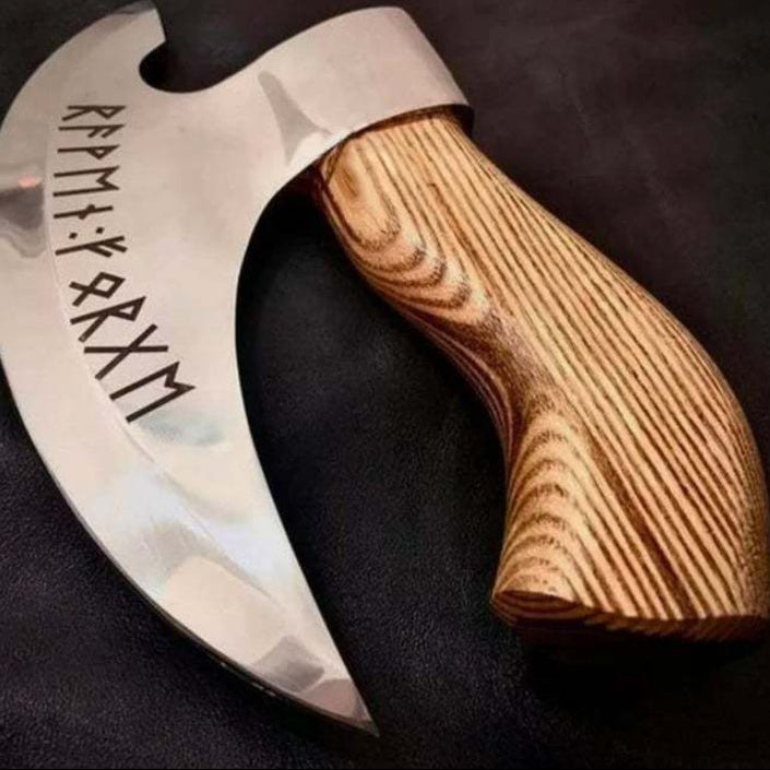 Premium handmade pizza slicing tool with curved blade