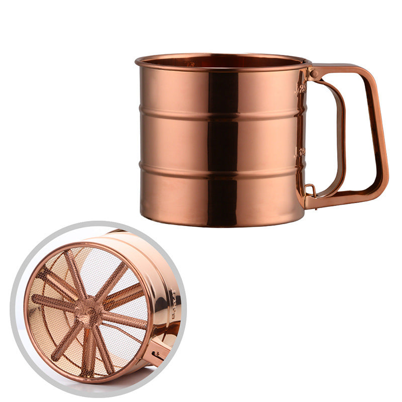 Metal flour strainer for cakes pastries and homemade bread