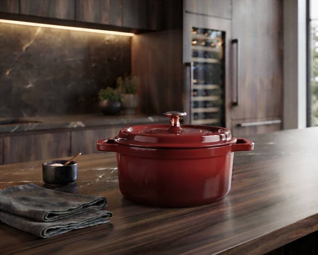 premium cast iron cookware with lid