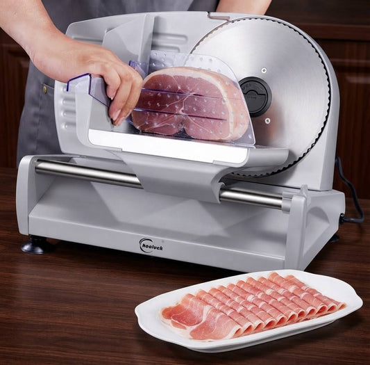 Electric meat and bread slicer for homemade food