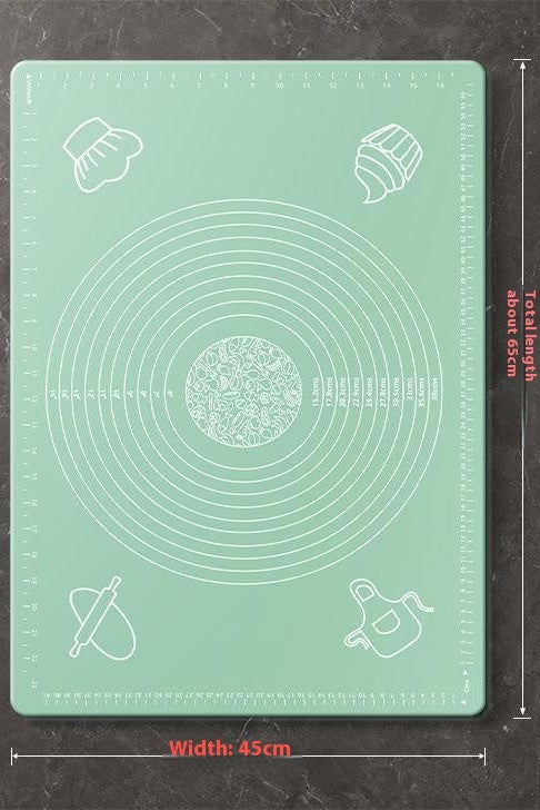 Thickened baking mat for pizza dough preparation