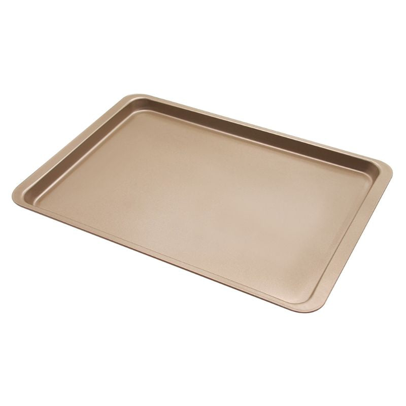 Gold carbon steel baking tray with non-stick coating