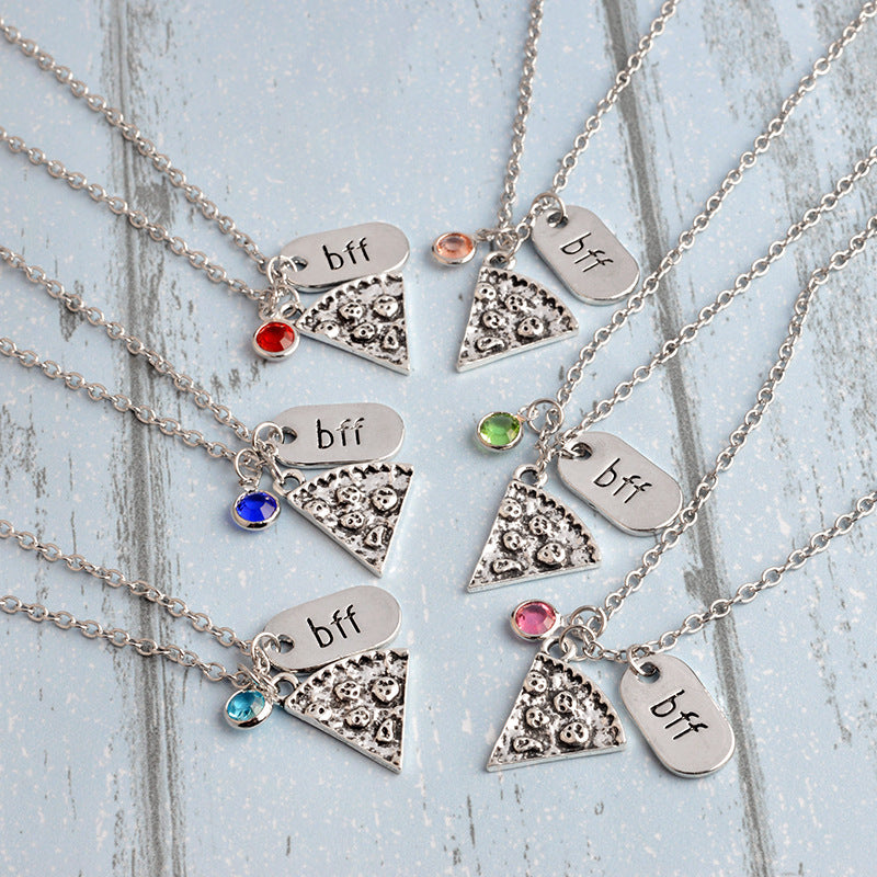 Best Friend Forever Pizza Necklace