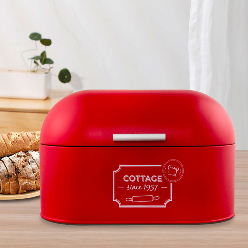 Durable metal bread container for countertop storage