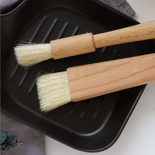 Natural beech wood handle pastry brush for baking