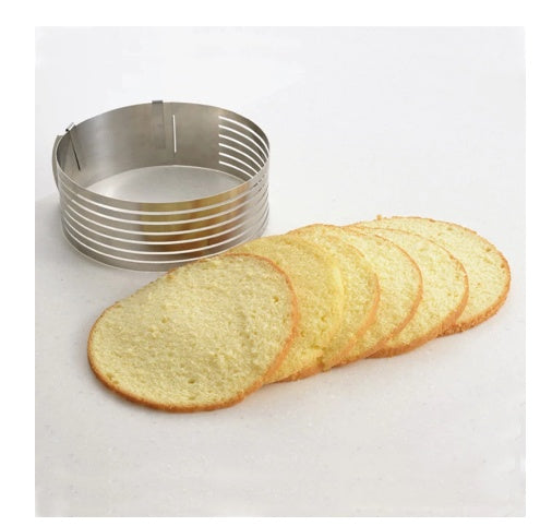 Adjustable cake cutting mold for baking and decorating