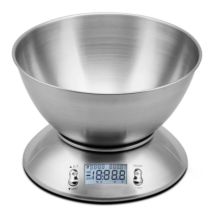 Digital stainless steel kitchen scale for baking and cooking