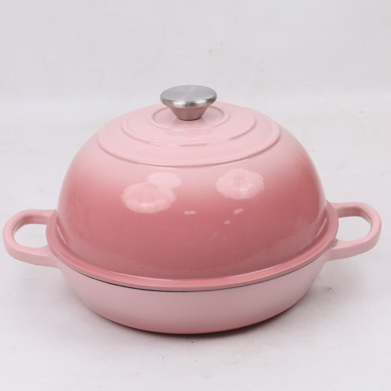 Enamel baking pot with lid for oven use 