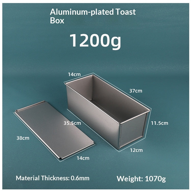 Aluminum alloy bread pan with sliding lid design
