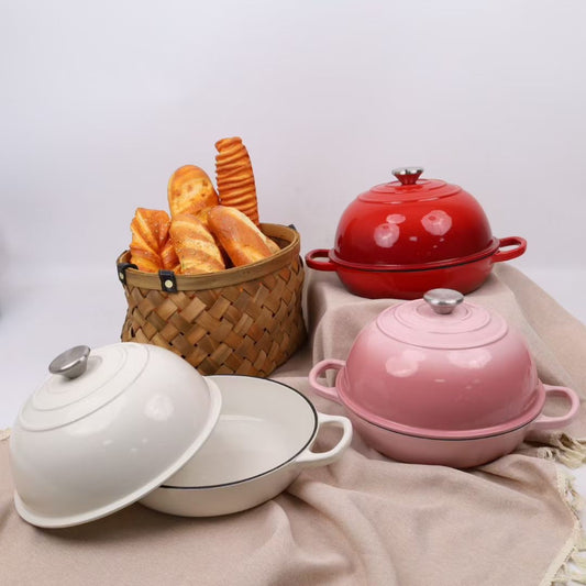 Cast iron Dutch oven for sourdough bread baking
