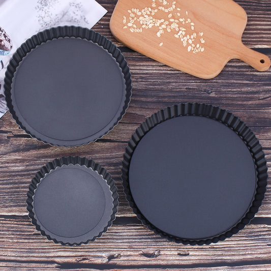 Non-stick carbon steel tart pan with removable bottom