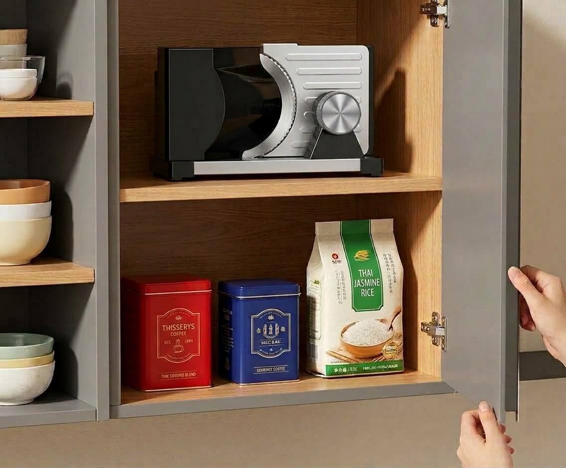 Foldable electric food slicer with stainless steel blade