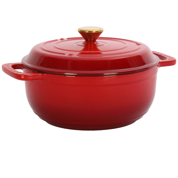 Cast iron baking pot in gradient red finish