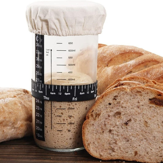 24oz sourdough fermentation glass jar set for starter feeding