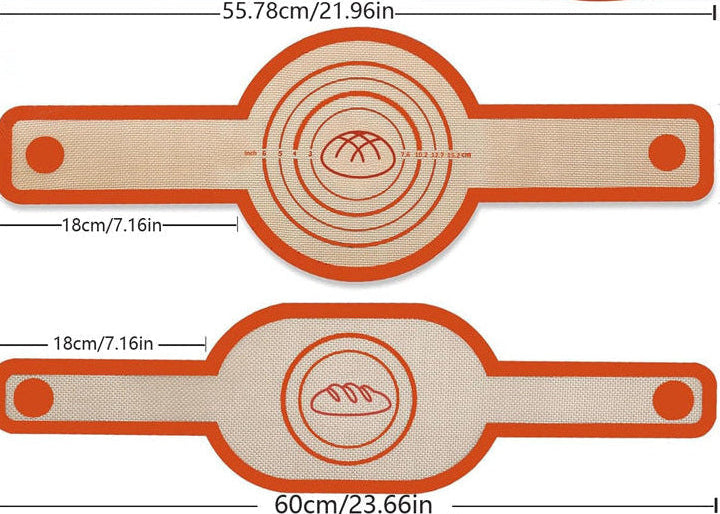 Silicone baking sling mat for easy dough handling and transfer