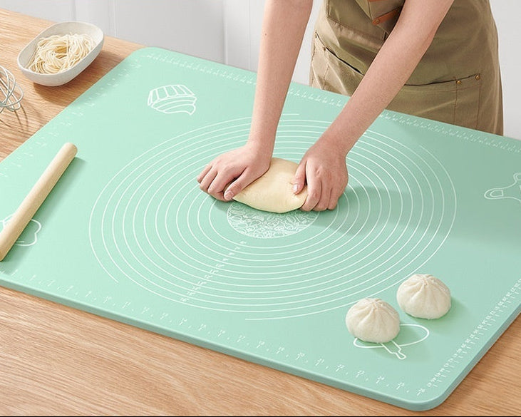 Non-slip silicone dough kneading mat for baking