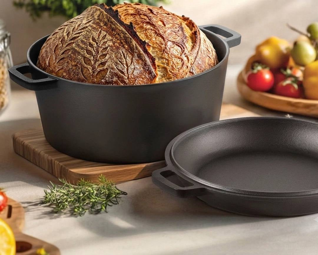 5 qt dutch oven cookware set for baking roasting and cooking