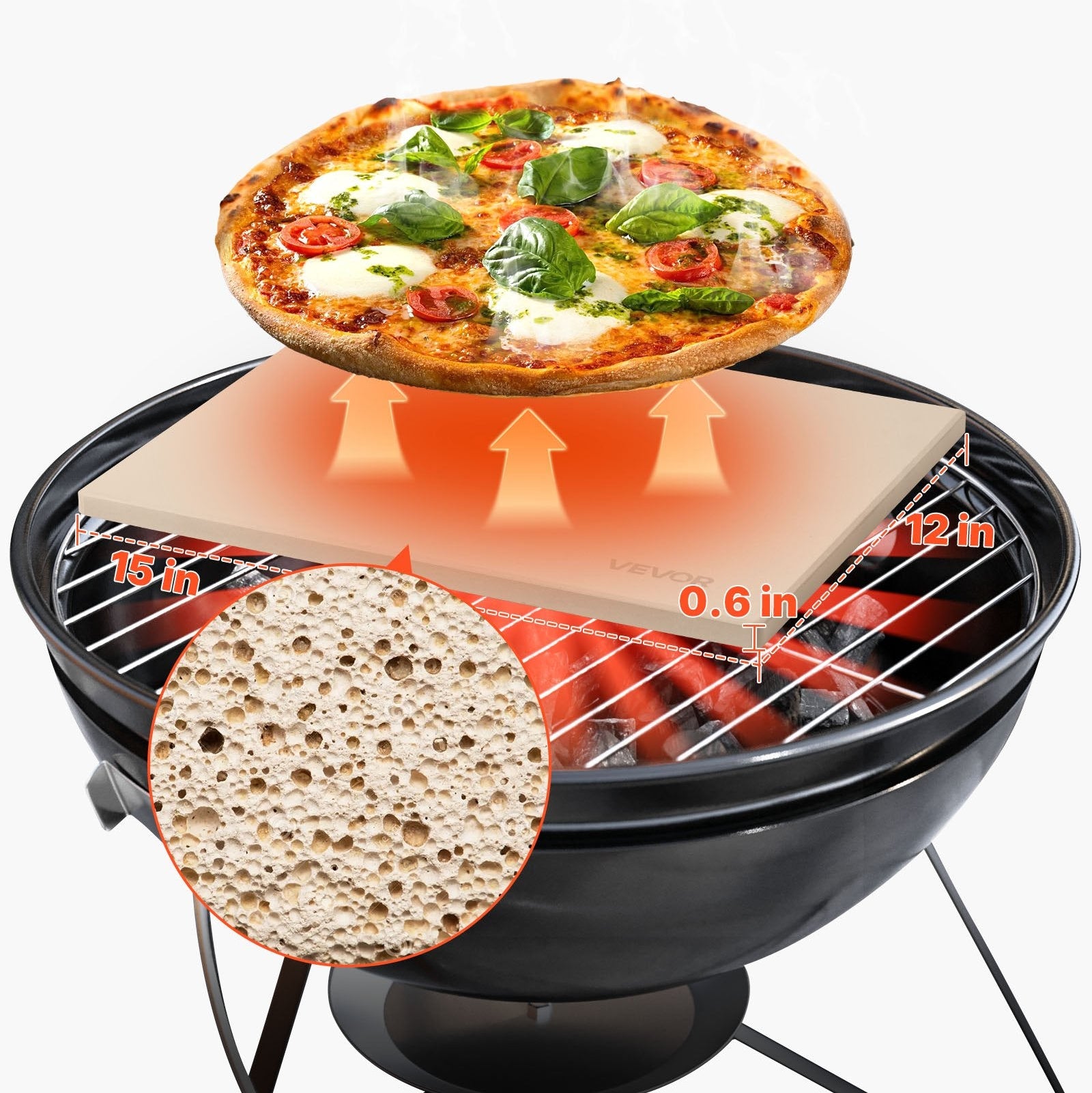Cordierite pizza stone for homemade pizza baking