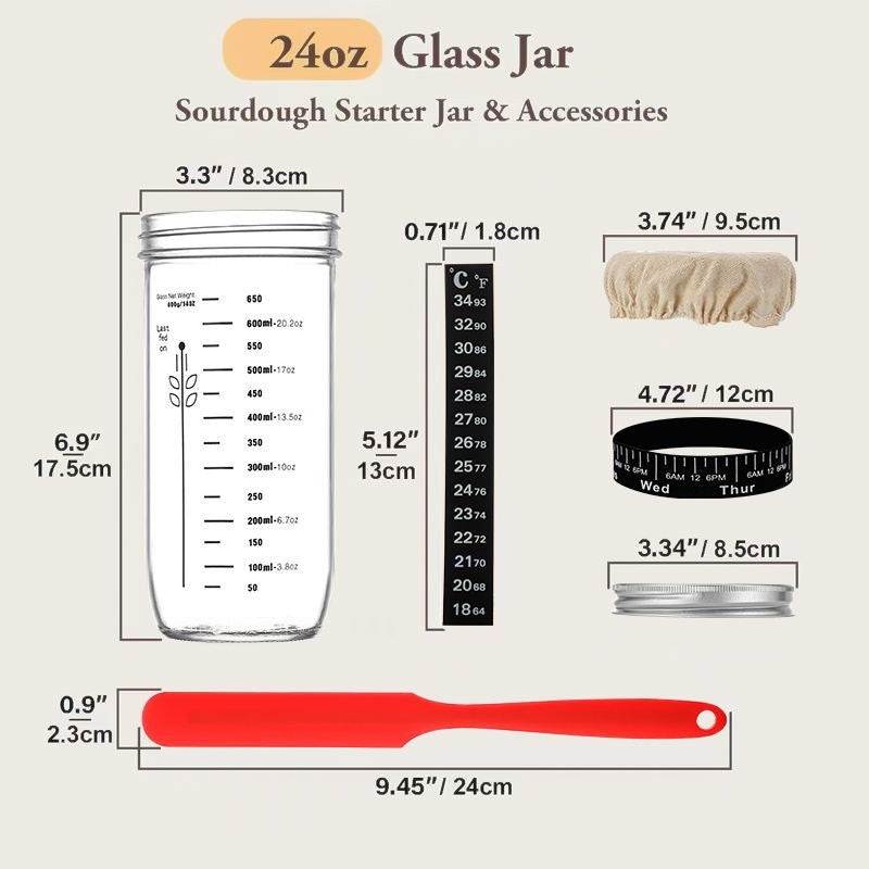 Premium sourdough starter container for artisan bread fermentation