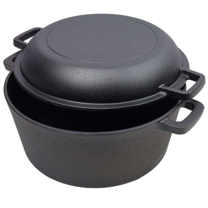 Oven safe cast iron pot for versatile cooking and baking