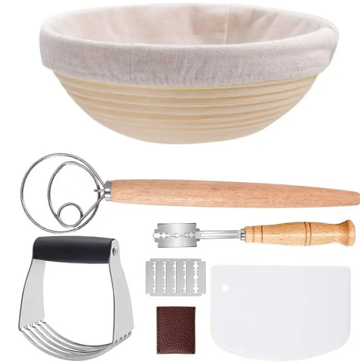 Home baking essentials set for sourdough bread preparation