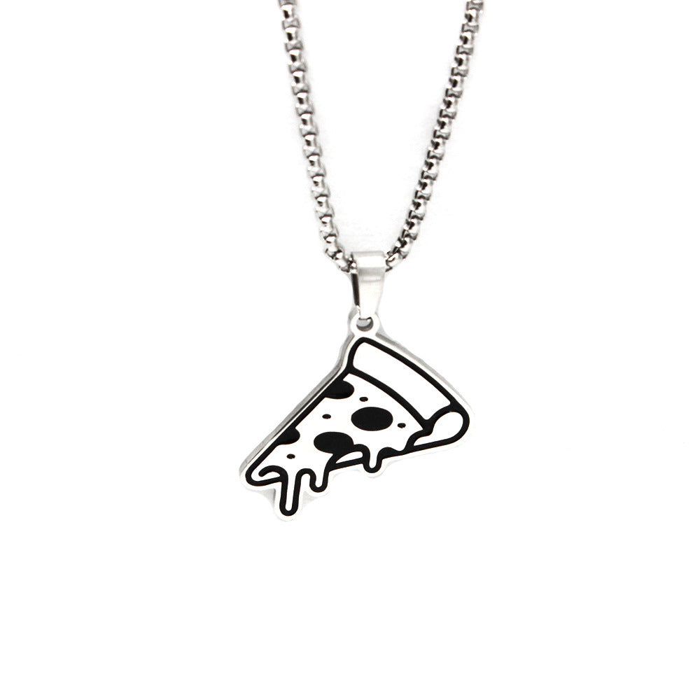 🍕 Cheese Pizza Necklace – Stainless Steel Pendant