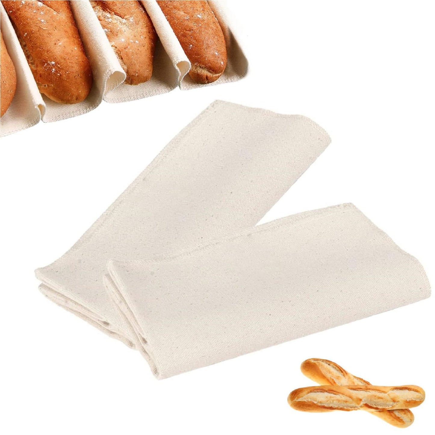 Bread dough fermentation fabric for baguette baking