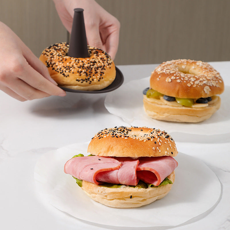 Reusable bagel baking mold for breakfast recipes