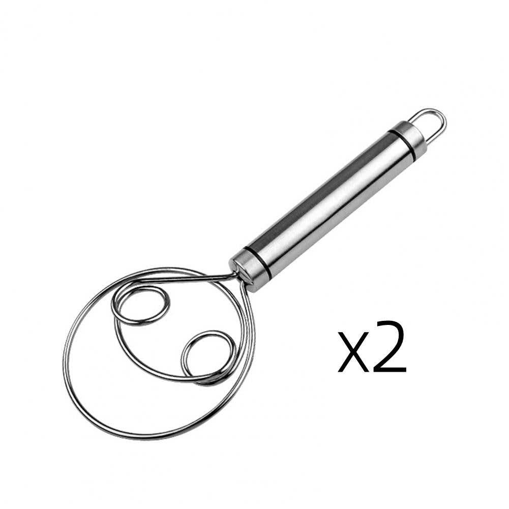 Double-coil dough mixer for artisan bread baking