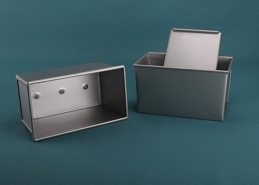 Bread loaf pan with lid for square sandwich bread baking