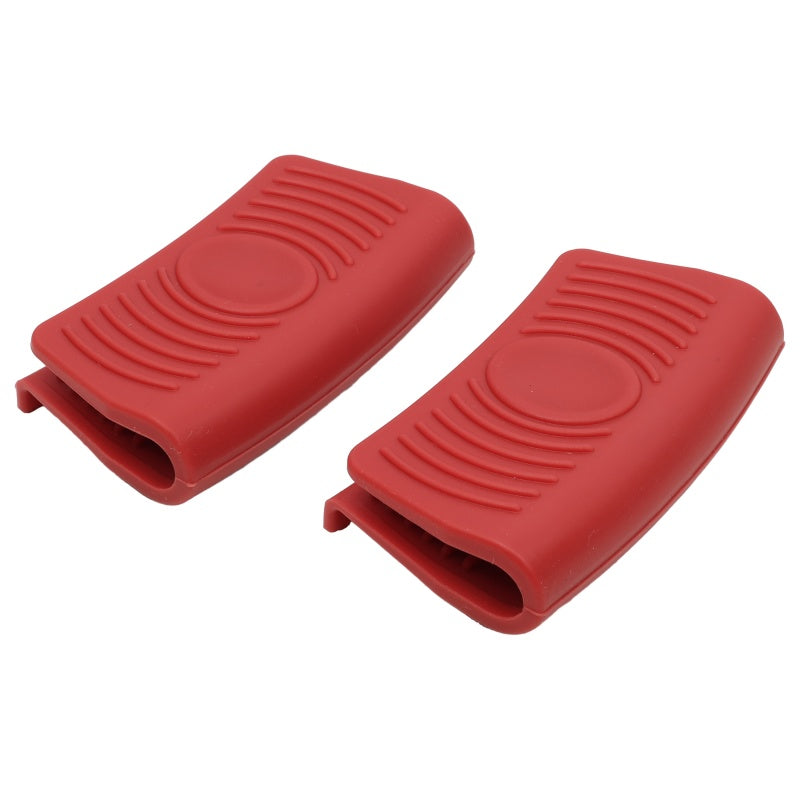 Heat resistant silicone handle for safe lifting of hot cookware