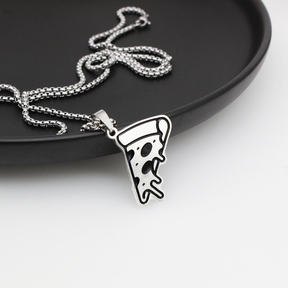 🍕 Cheese Pizza Necklace – Stainless Steel Pendant
