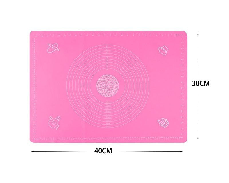 Thickened baking surface mat for smooth pastry dough handling