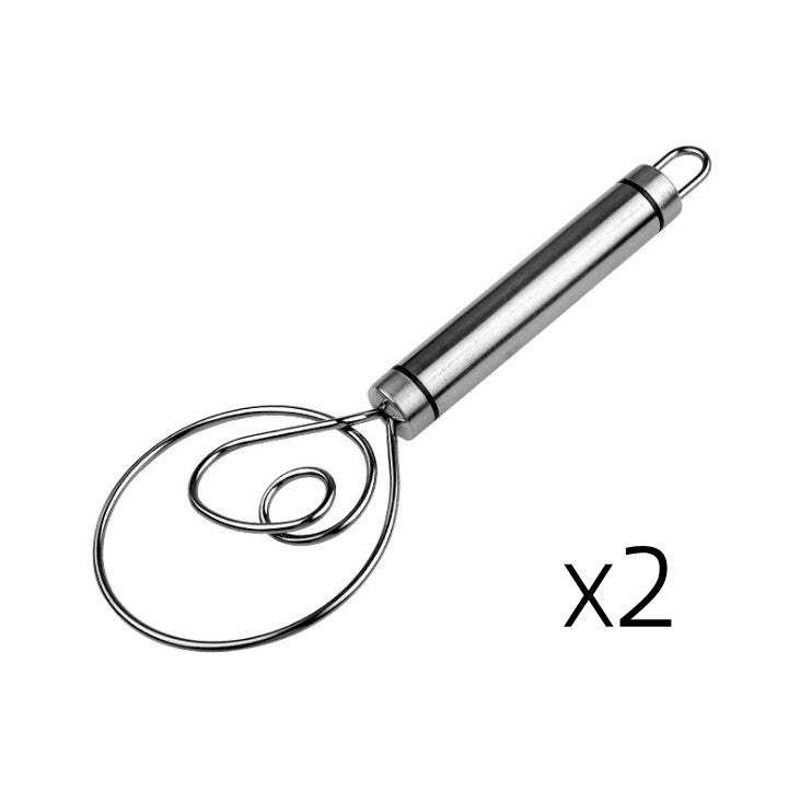 Stainless steel Danish dough whisk for sourdough bread mixing