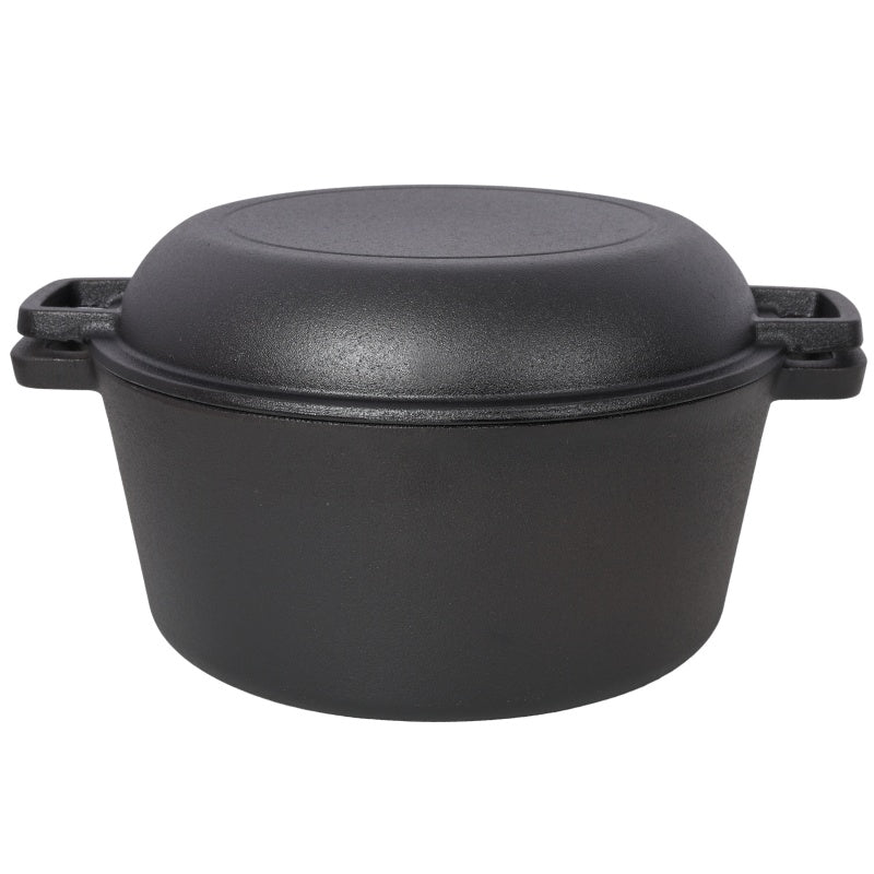 Heavy duty cast iron dutch oven pot for oven use and roasting