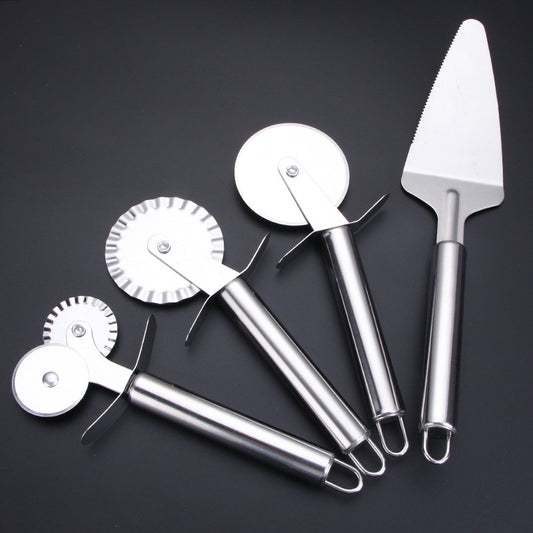 Stainless Steel Pizza Cutter Set – 4-in-1 Professional Kitchen Tools