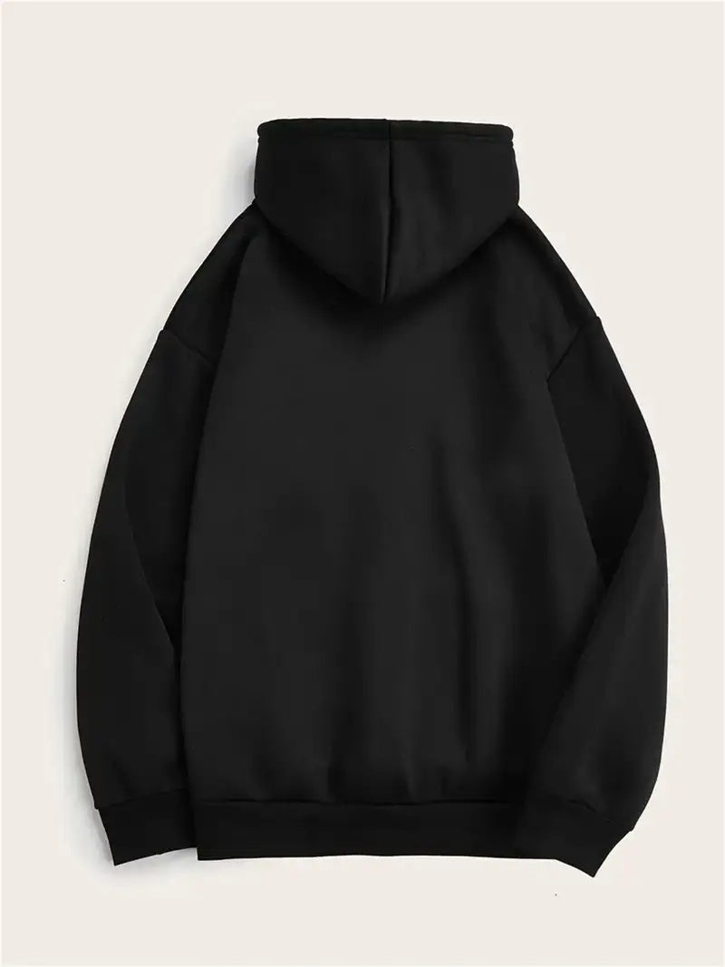 Women’s Oversized Hoodie – Christmas Tree & Pizza Graphic Pullover with Pockets | Casual Fall & Winter Long Sleeve Sweatshirt