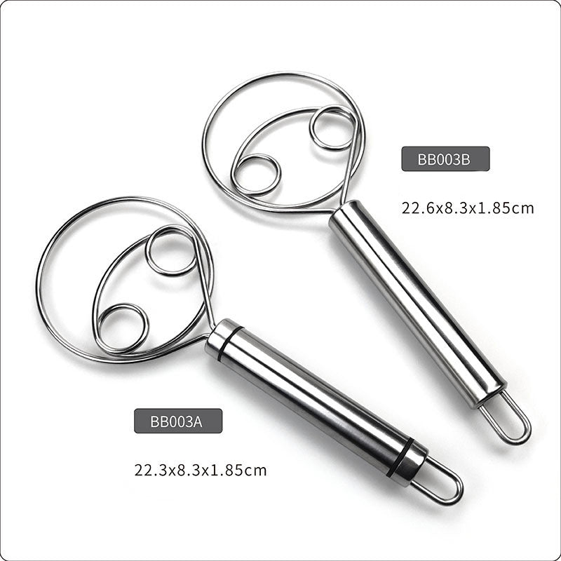 Modern stainless steel whisk for homemade bread mixing