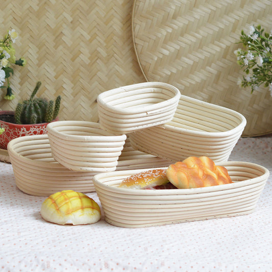 Oval rattan sourdough proofing basket with cloth liner