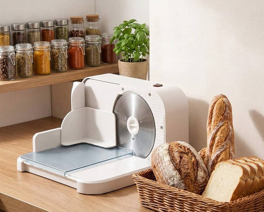 Electric bread slicer for sourdough and homemade bread