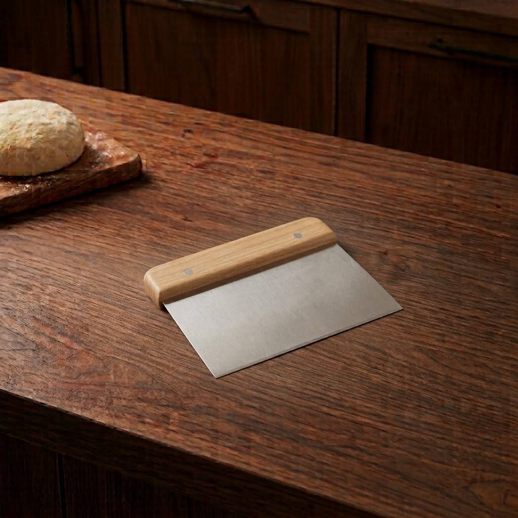 baking dough knife wooden handle scraper