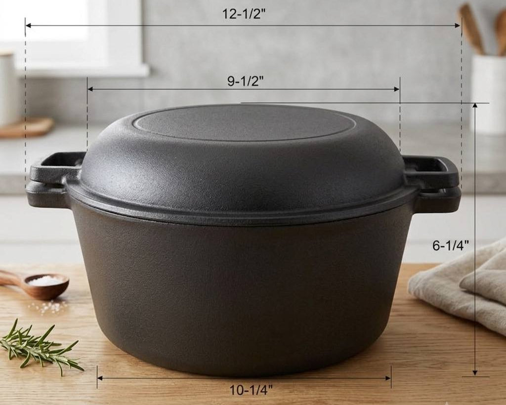 Durable pre-seasoned cast iron pot for baking and stewing