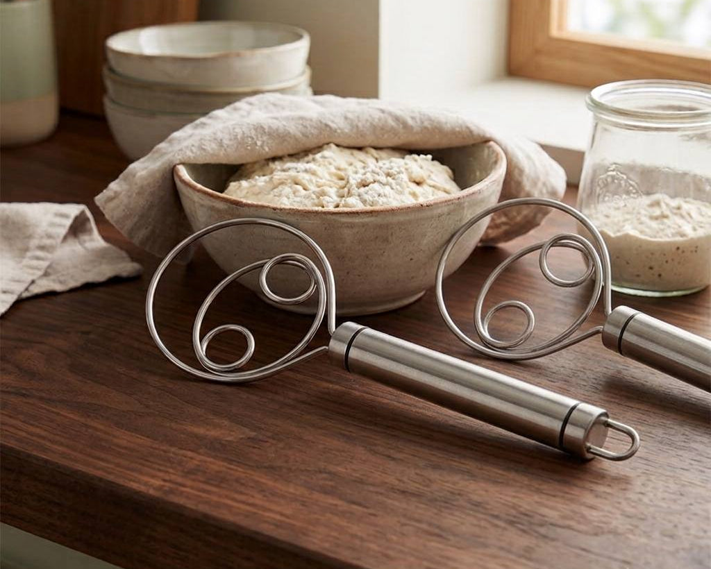 Modern bread dough mixing tool for artisan baking