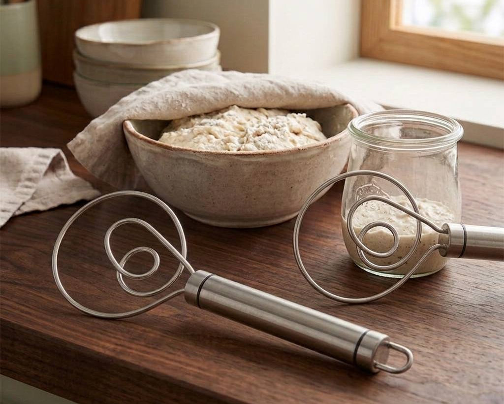 Premium stainless steel sourdough mixing tool