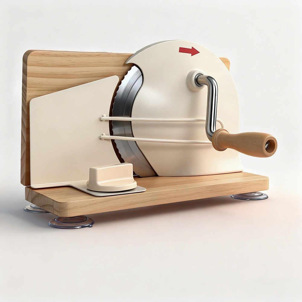 Manual bread slicer for slicing homemade sourdough bread