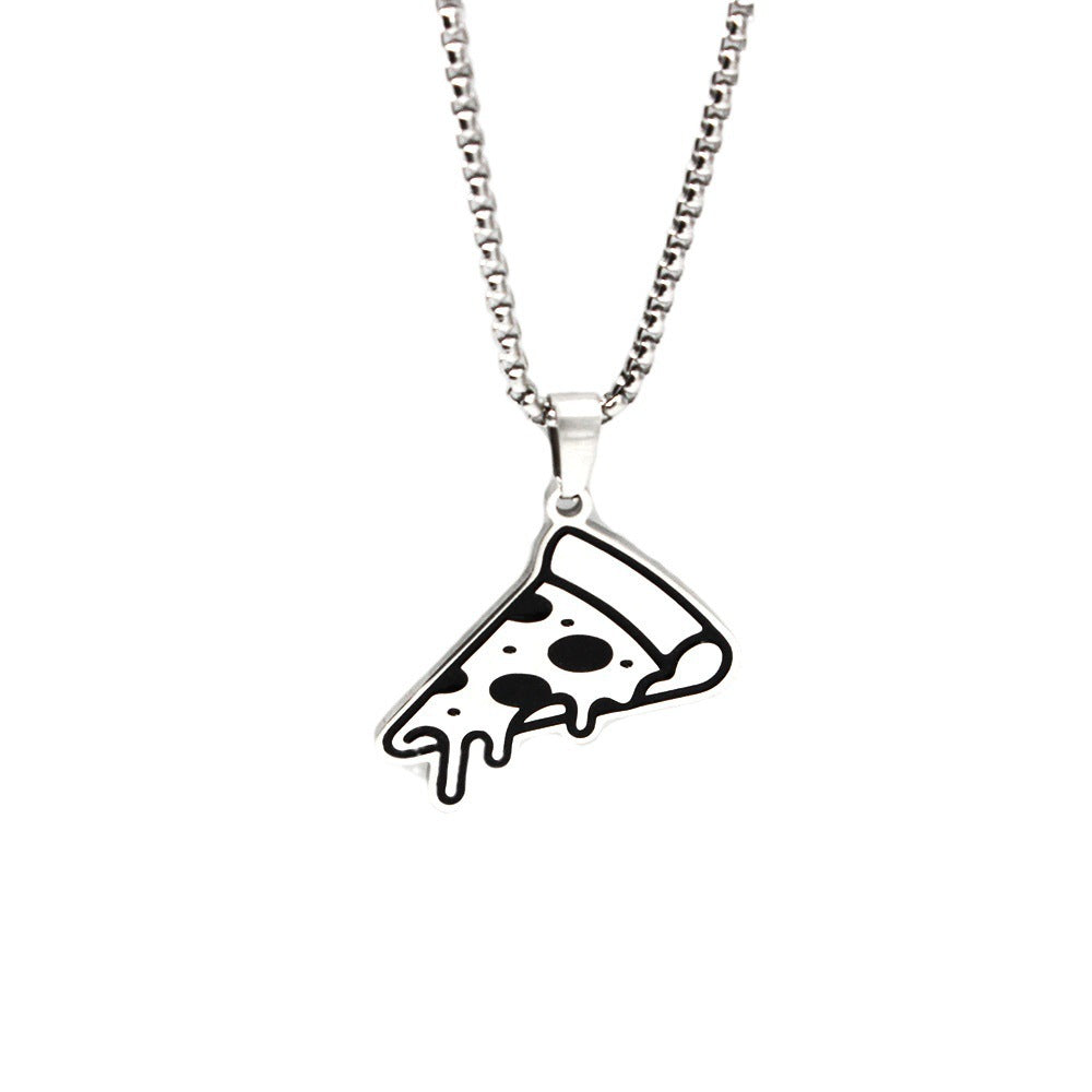 🍕 Cheese Pizza Necklace – Stainless Steel Pendant