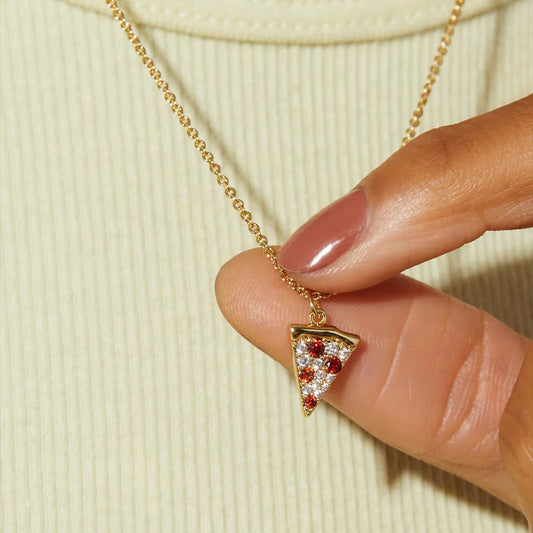 Shine with Personality – Pizza Diamond Pendant Necklace 🍕💎