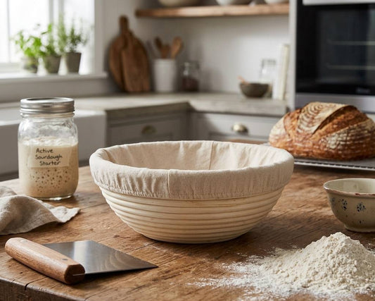 Round rattan bread proofing basket for sourdough baking
