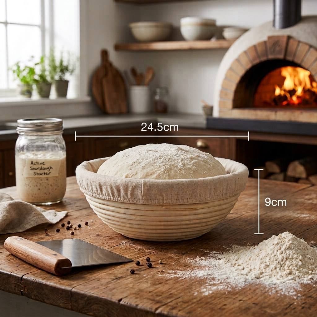 Dough rising basket for homemade bread fermentation